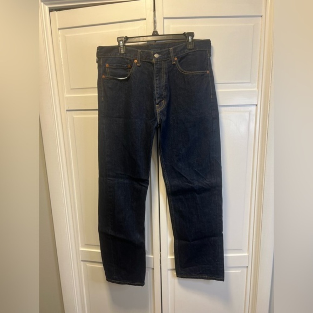 Levi's Men's 505 Straight Leg Jeans Size Men’s 36 Color Dark Blue